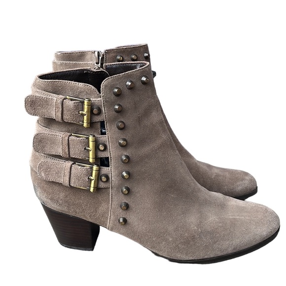 Stuart Weitzman Kickstart Studded Suede Ankle Boot, Neutral - Picture 8 of 13